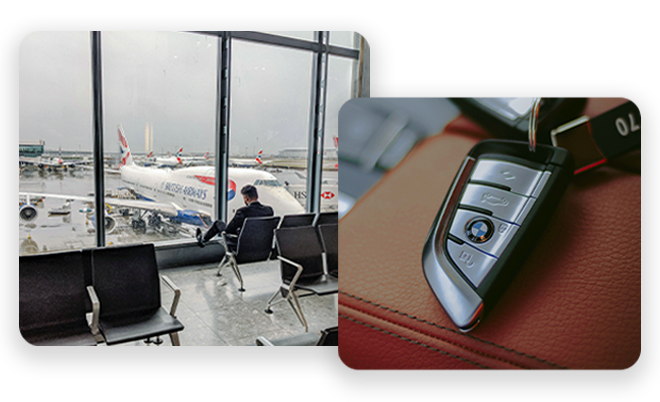 UPVC door look with key in and car key and fob