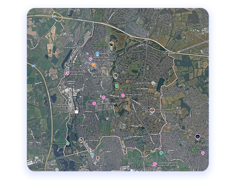 Hillingdon map with green tick