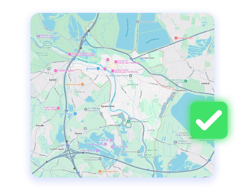 Hillingdon map with green tick
